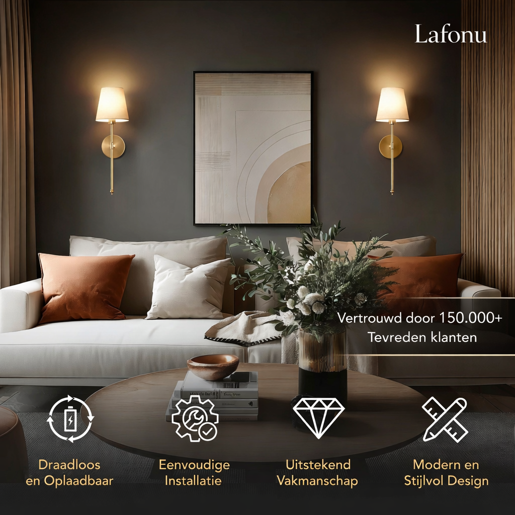 Peyton™ – Luxe draadloze wandverlichting (Set van 2 lampen)